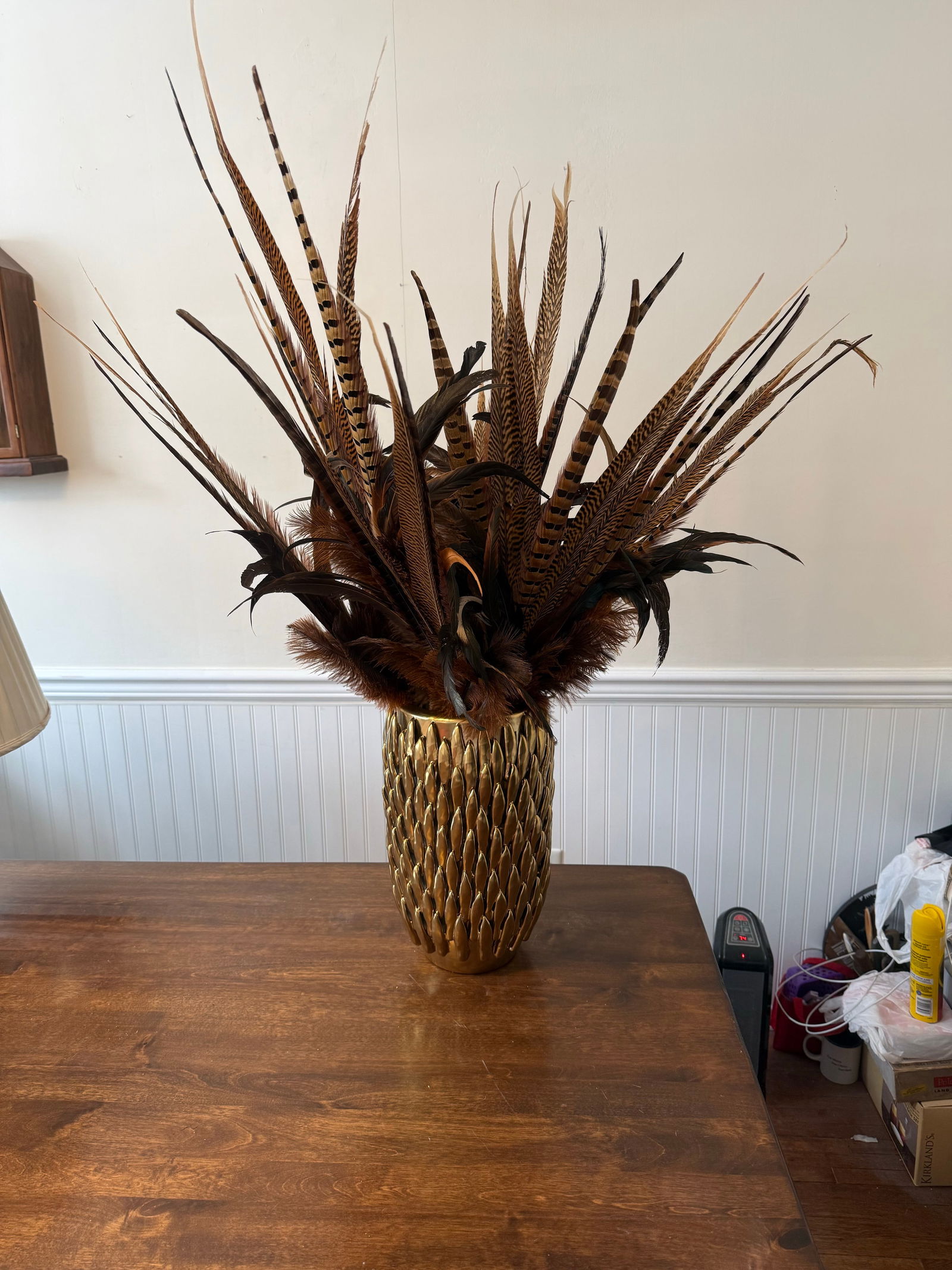 Pheasant Feather Decorative Vase - 7
