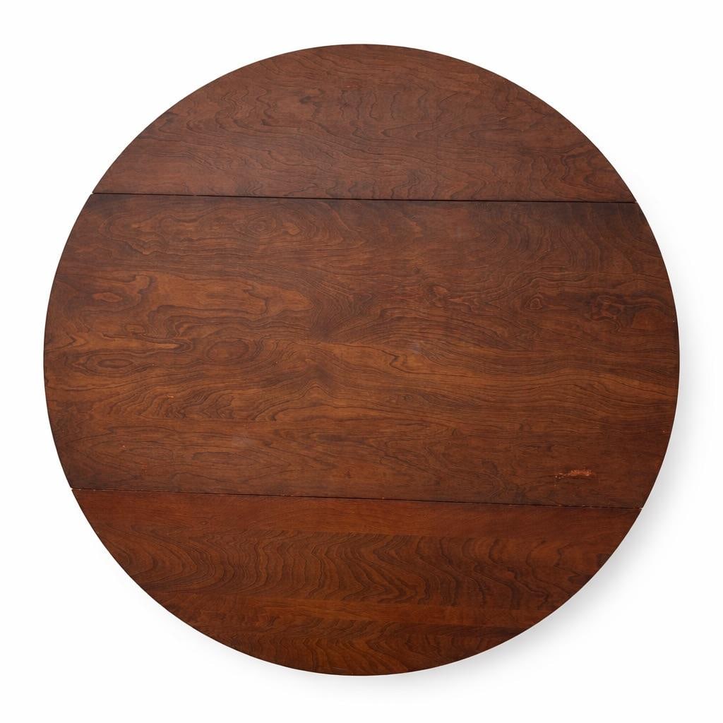 1930s Tryner-Fletcher Co. Los Angeles Solid Wood Drop-Leaf Coffee Table – 48" Round - 7