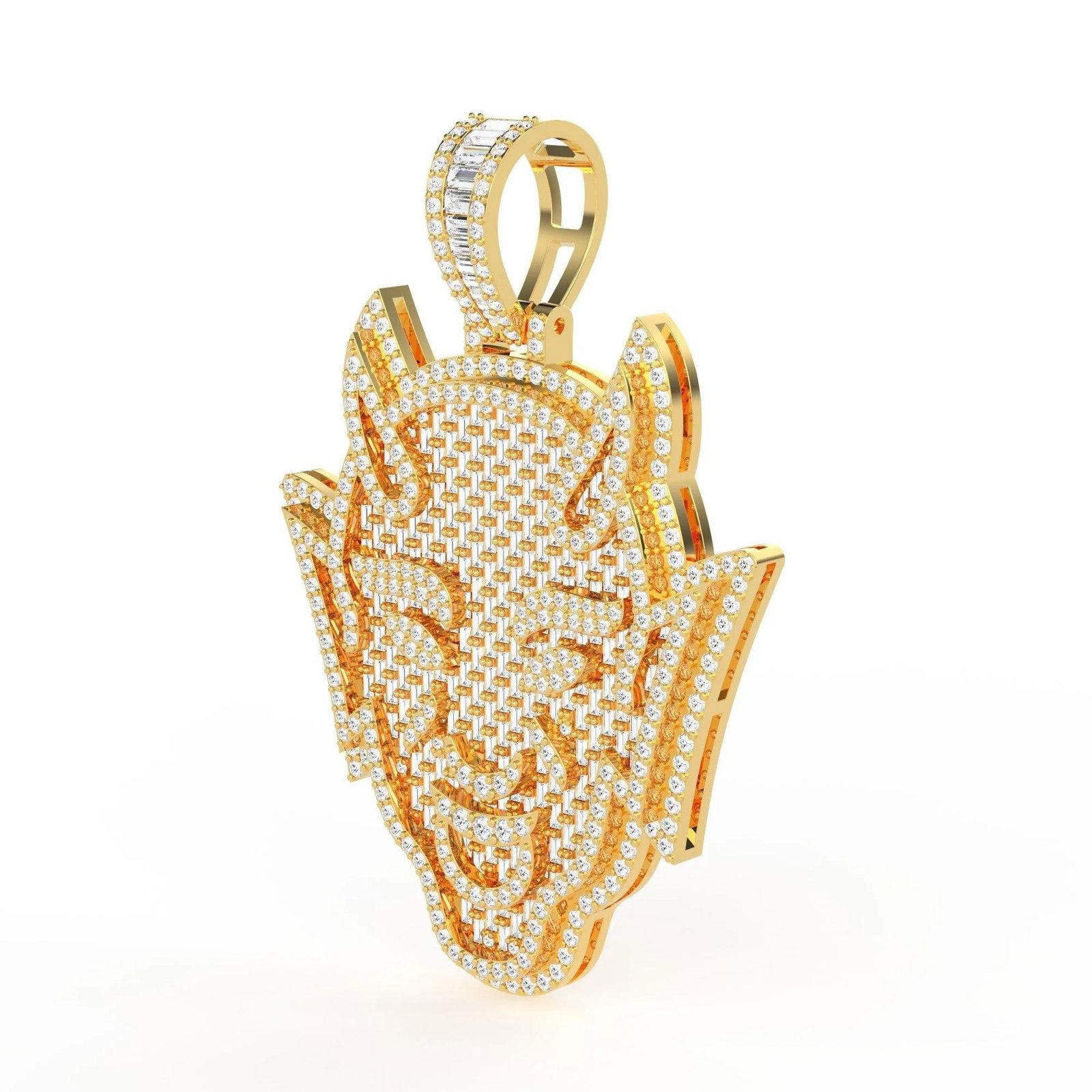 10K Yellow Gold Devil Pendant 4-1/2 Cttw - 3