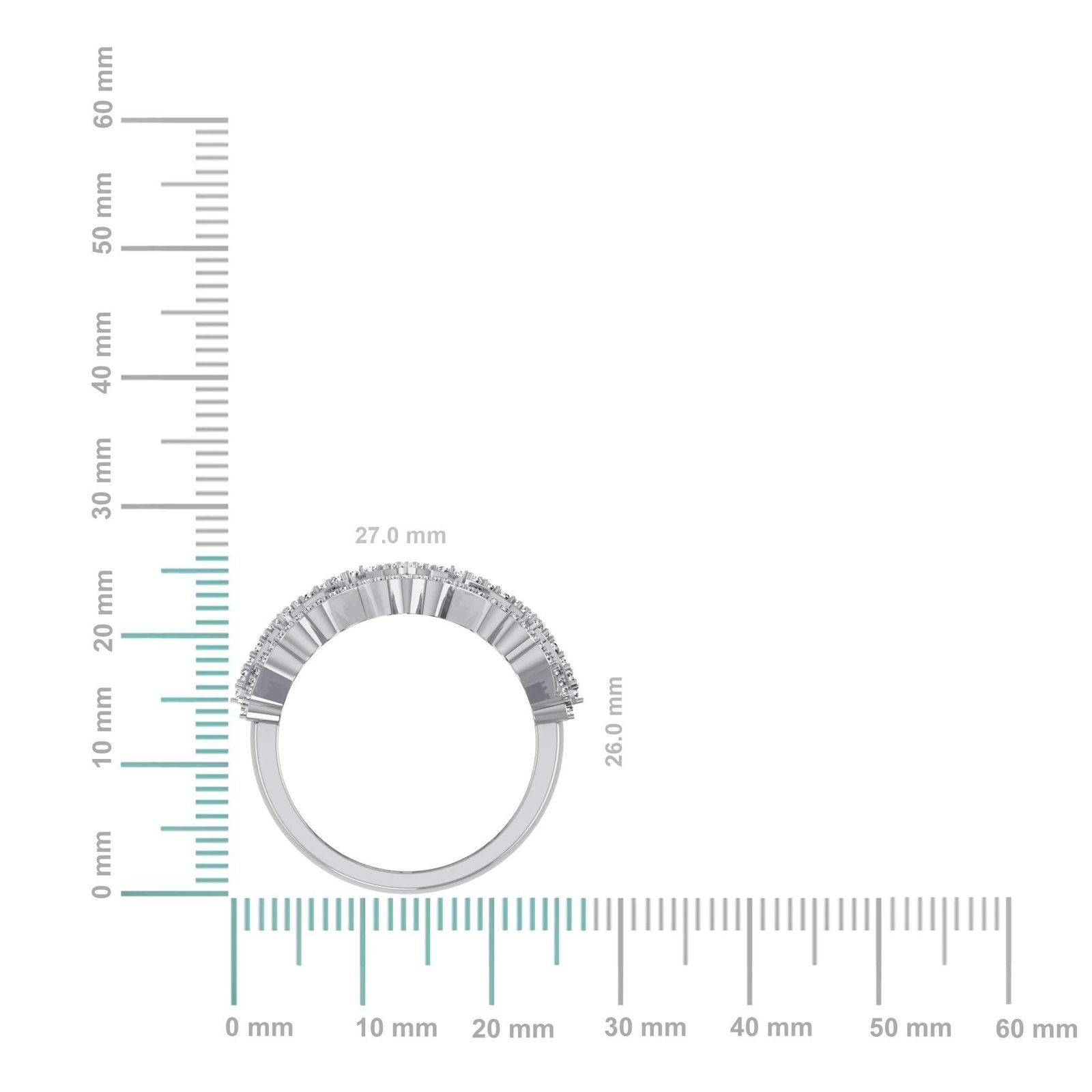 10K White Gold Three Cross Religious Mens Rings 1-3/8 Cttw, Size 7 - 2