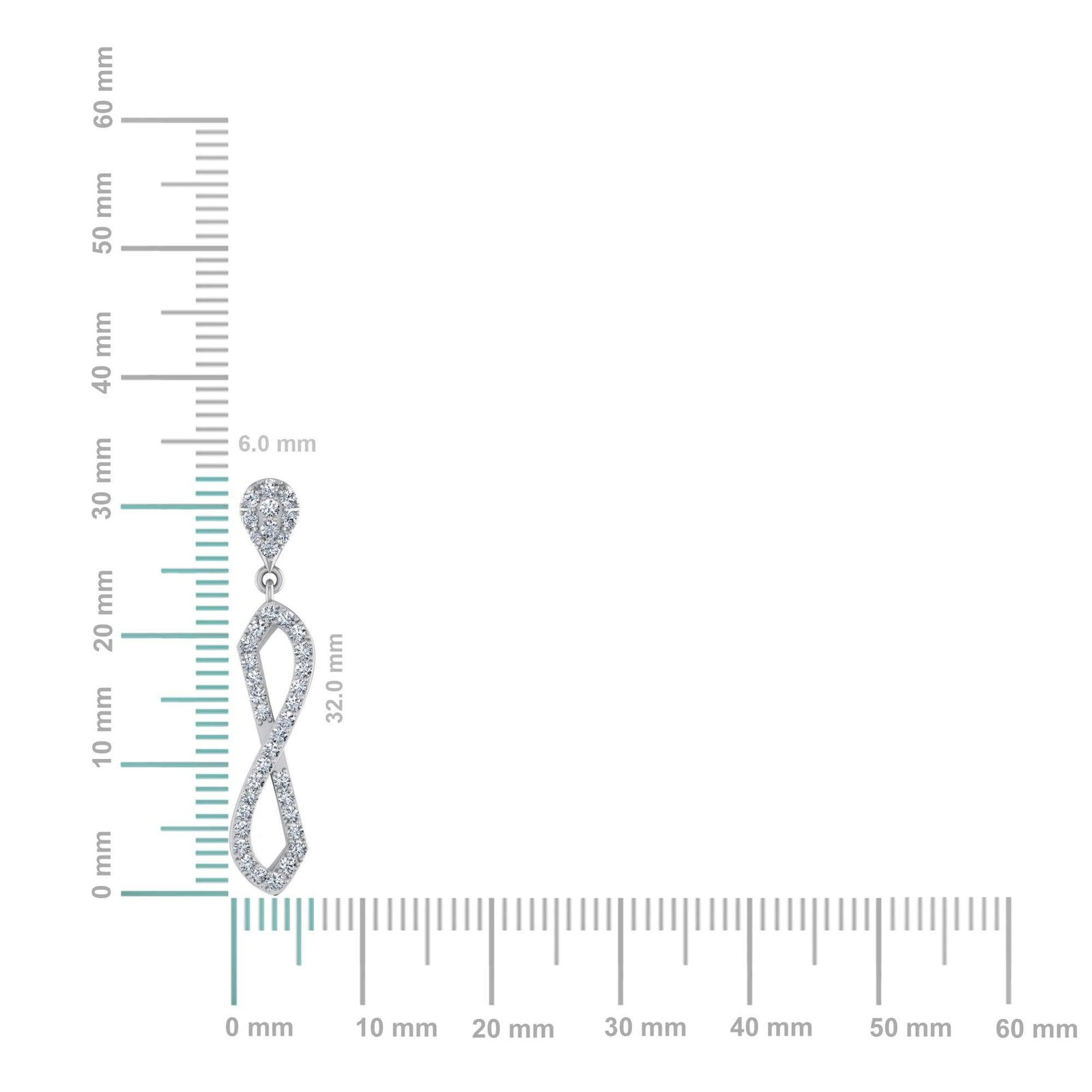 10K White Gold Round Diamond Twisted Dangling Earrings 7/8 Cttw, A Pair - 2