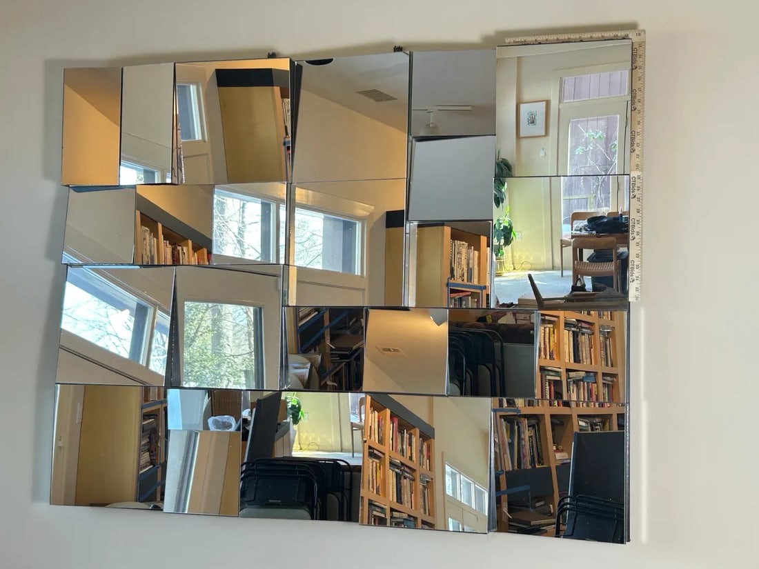 1970s Neal Small Style Large Faceted "Slopes" Wall Mirror - 3