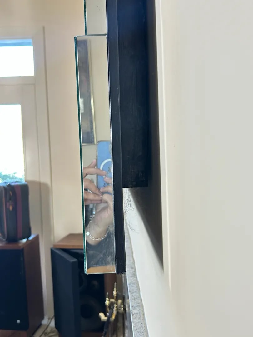 1970s Neal Small Style Large Faceted "Slopes" Wall Mirror - 4