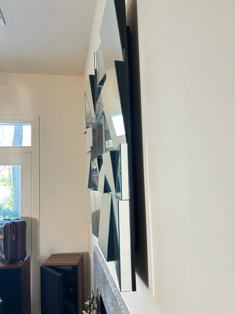 1970s Neal Small Style Large Faceted "Slopes" Wall Mirror - 5