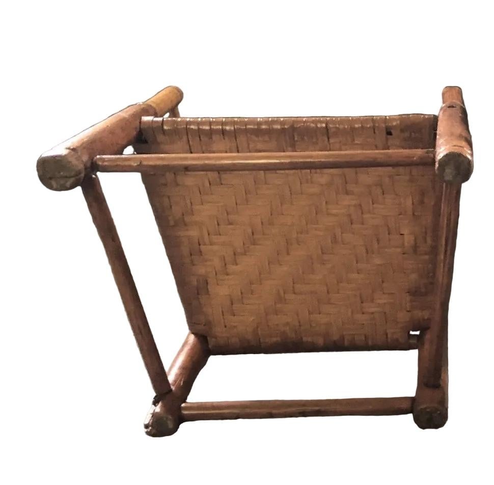 Antique Children's Ladder Back Splint Weave Seat Chair - 4