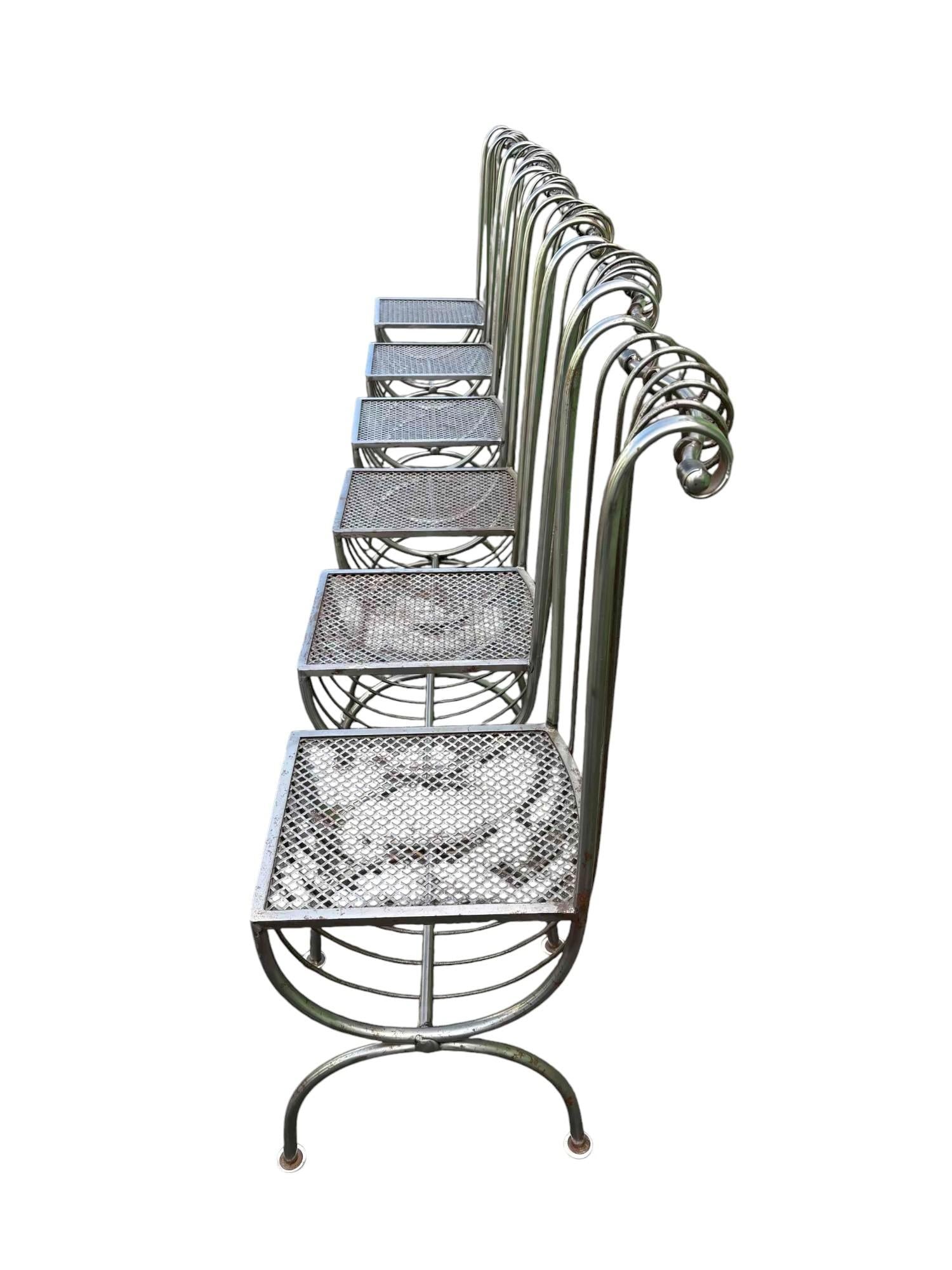 Mid 20th Century S. Salvadori Attributed Italian Iron Dining Chairs - Set of 6 - 2