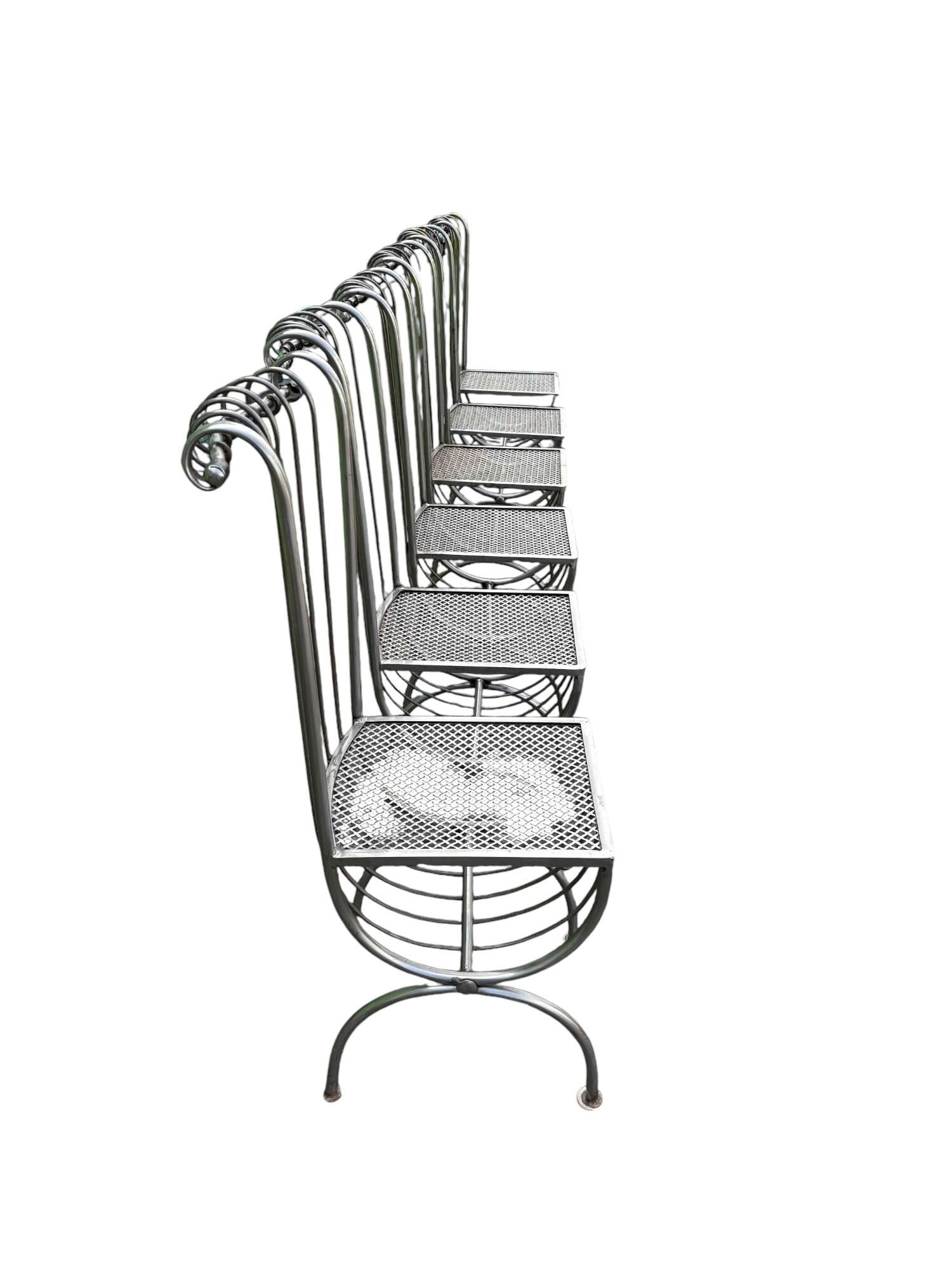 Mid 20th Century S. Salvadori Attributed Italian Iron Dining Chairs - Set of 6 - 3