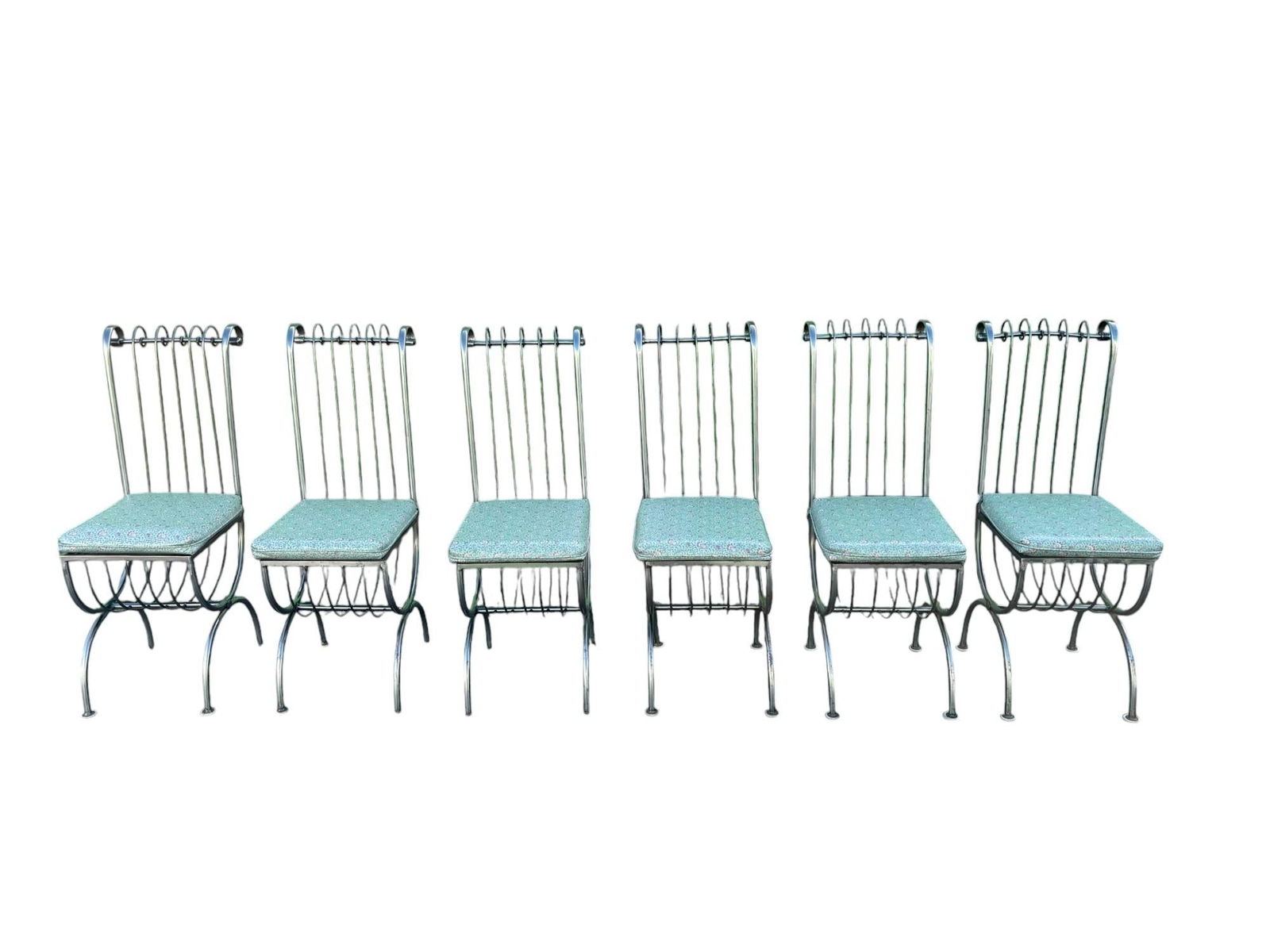 Mid 20th Century S. Salvadori Attributed Italian Iron Dining Chairs - Set of 6 - 7