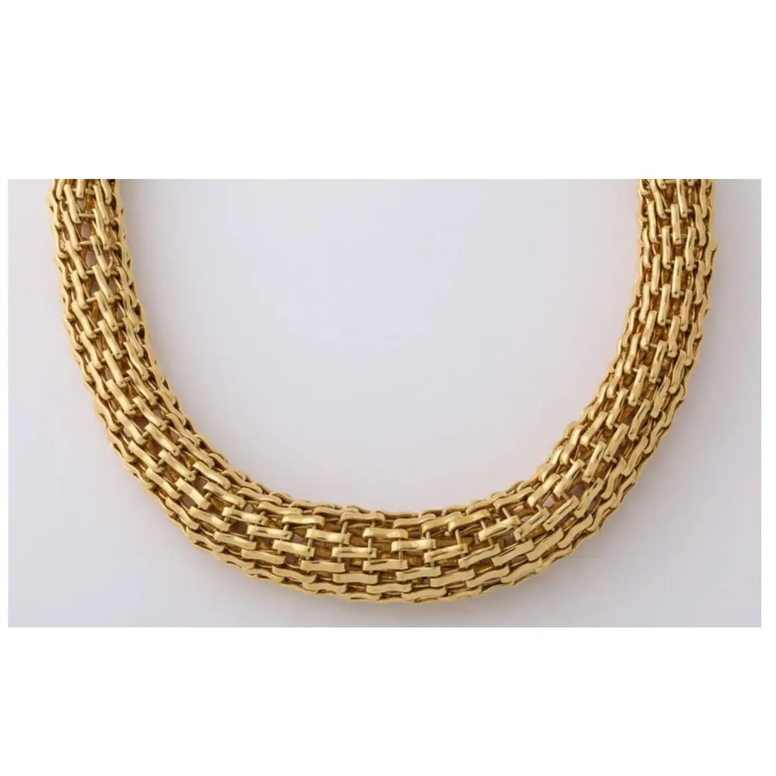 Solid 18 Kt. Gold Mesh Link Choker Continental - 10