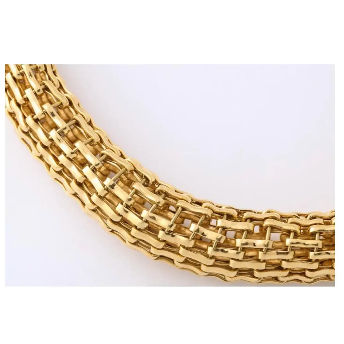 Solid 18 Kt. Gold Mesh Link Choker Continental - 7