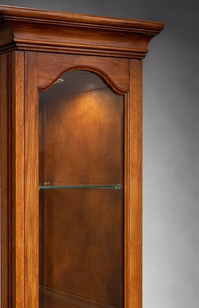 Vintage Harbor House Solid Oak Lighted Curio Cabinet With Glass Sides – Model 9630 – - 7