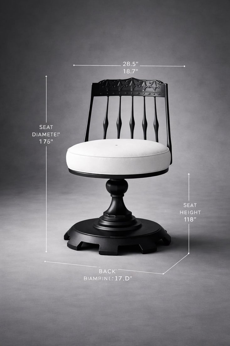 1970s Chromodern Sculptural Swivel Dining Chairs in Matte Black – Set of 6 (Ch084) - 2