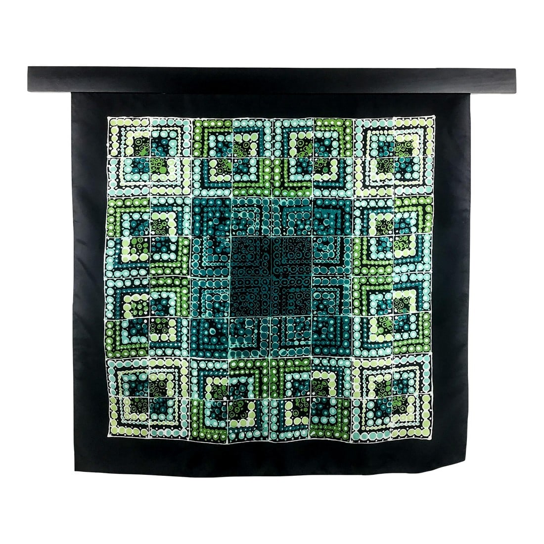 Pure Silk Twill Vintage Scarf With Wall Hanging Scarf Holder: Made in Italy, this beautiful extra large silk scarf will be perfect for hanging on your wall or tying around your neck for an afternoon of sun and fun. Large enough for wearing as a swimsuit cover-up