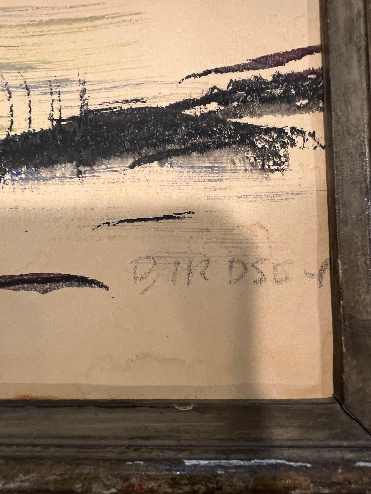 Mid 20th Century Watercolor in Antique Frame, Original, Signed "Birdsey" - 2