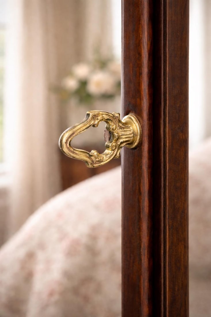 Mid 20th Century Hand-Painted Victorian Revival Cheval Mirror – Solid Wood Freestanding Floor - 10