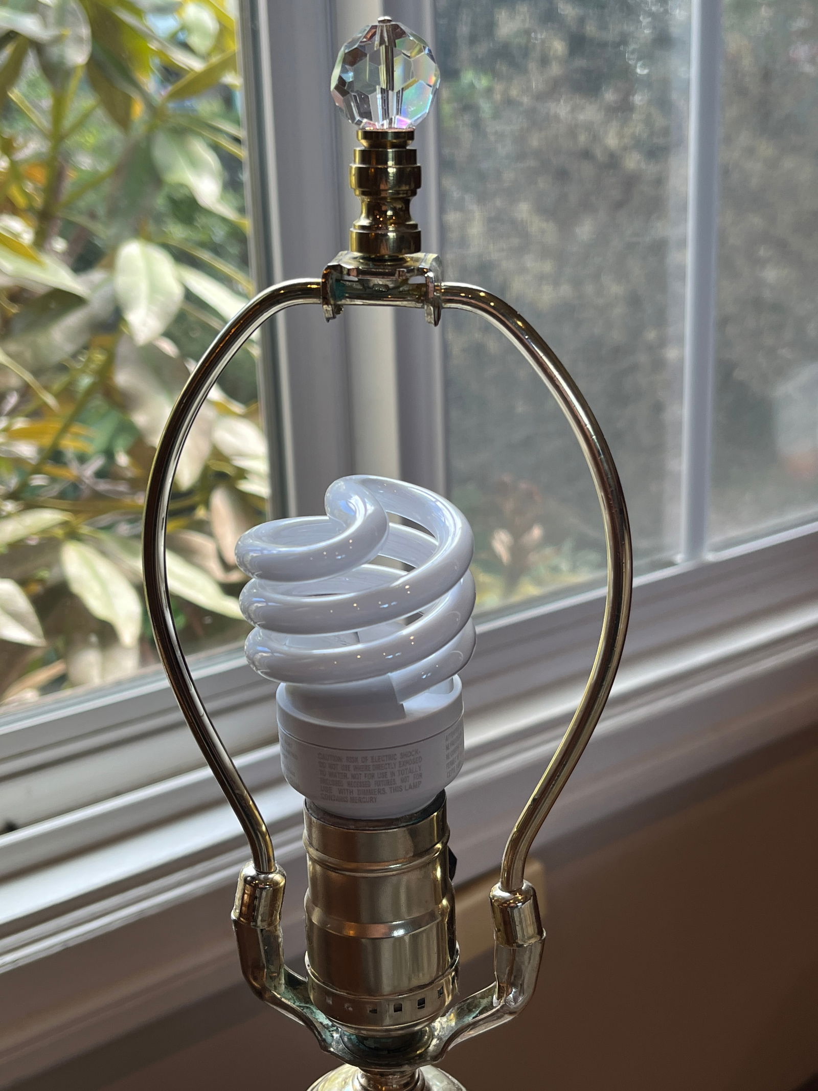 Vintage Waterford Sheila Crystal Table Lamp | 20" Tall | Polished Brass Base - 3