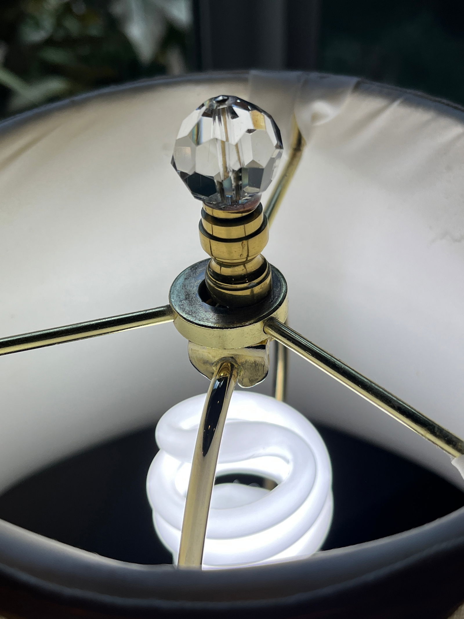 Vintage Waterford Sheila Crystal Table Lamp | 20" Tall | Polished Brass Base - 7