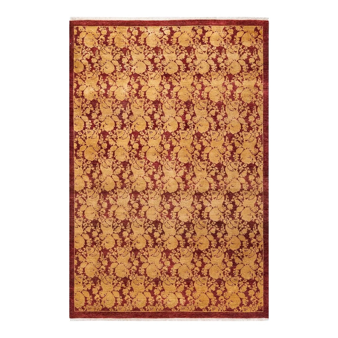 Mogul Hand Knotted Area Rug, Red - 5' 2" x 7' 10": With understated palettes and allover designs, the rugs in the Mogul Collection will bring timeless sophistication to any room. Influenced by a spectrum of Turkish, Indian, and Persian designs, the