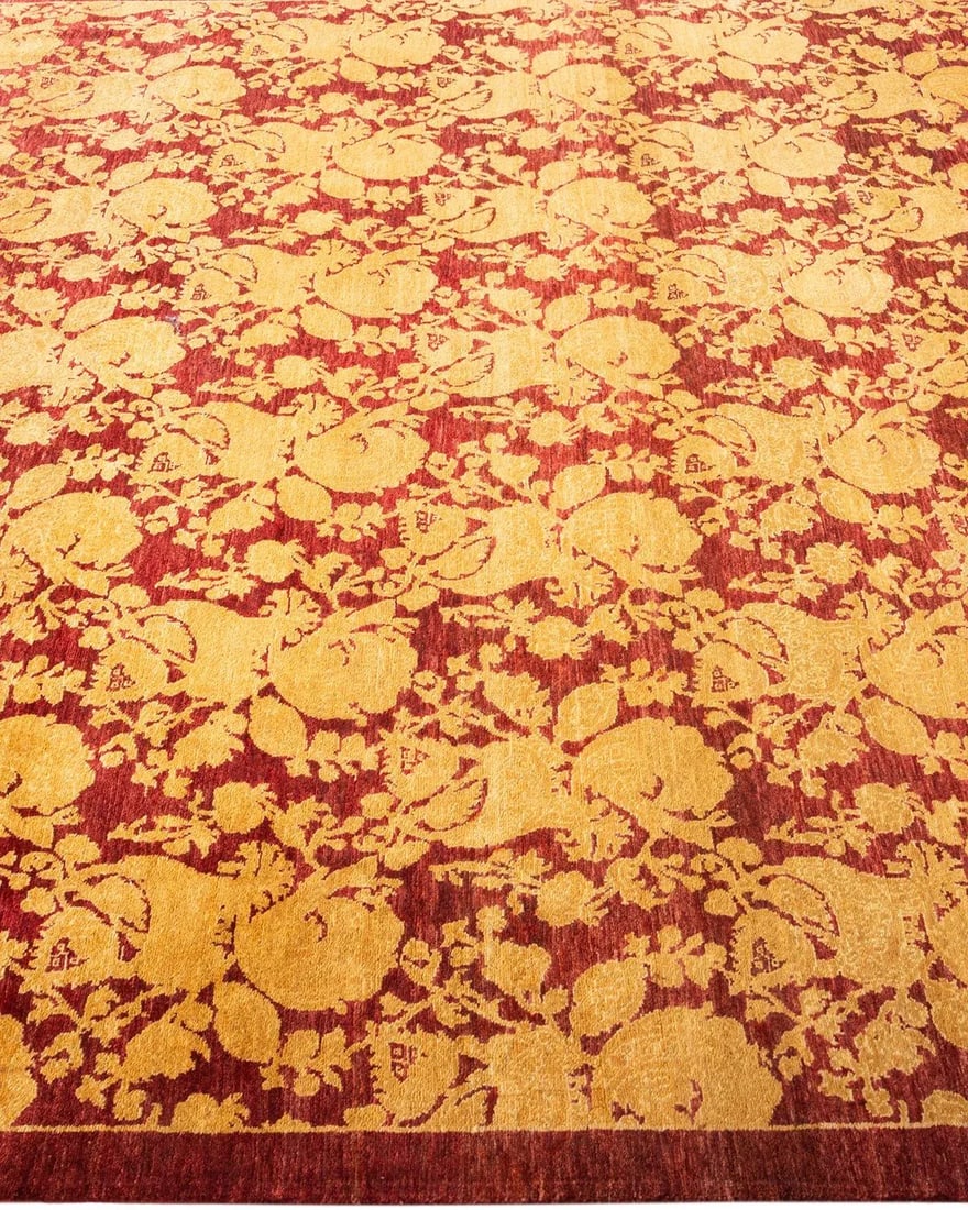 Mogul Hand Knotted Area Rug, Red - 5' 2" x 7' 10" - 4