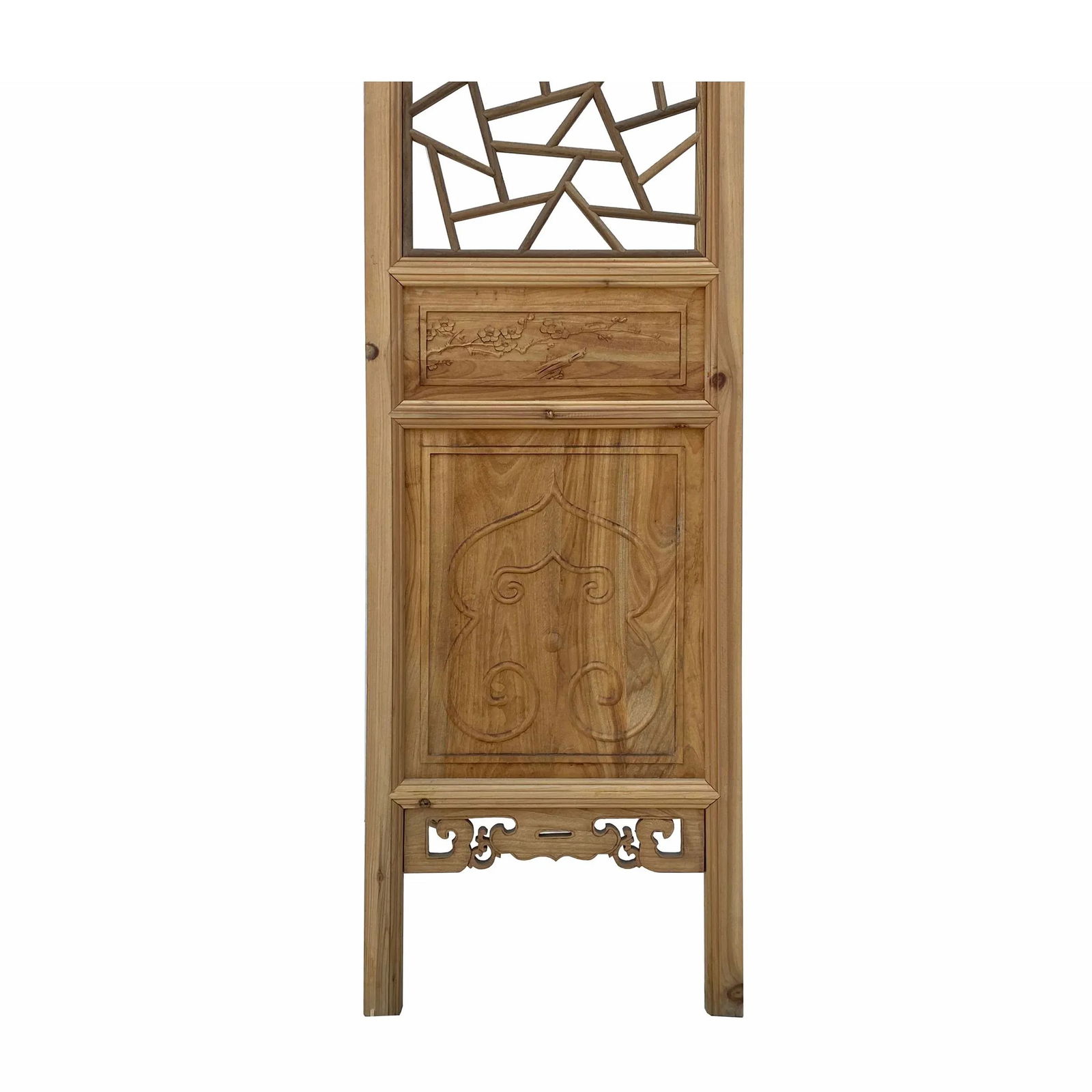 Chinese Lattice Pattern Theme 4 Wood Panel Floor Screen Set - 5