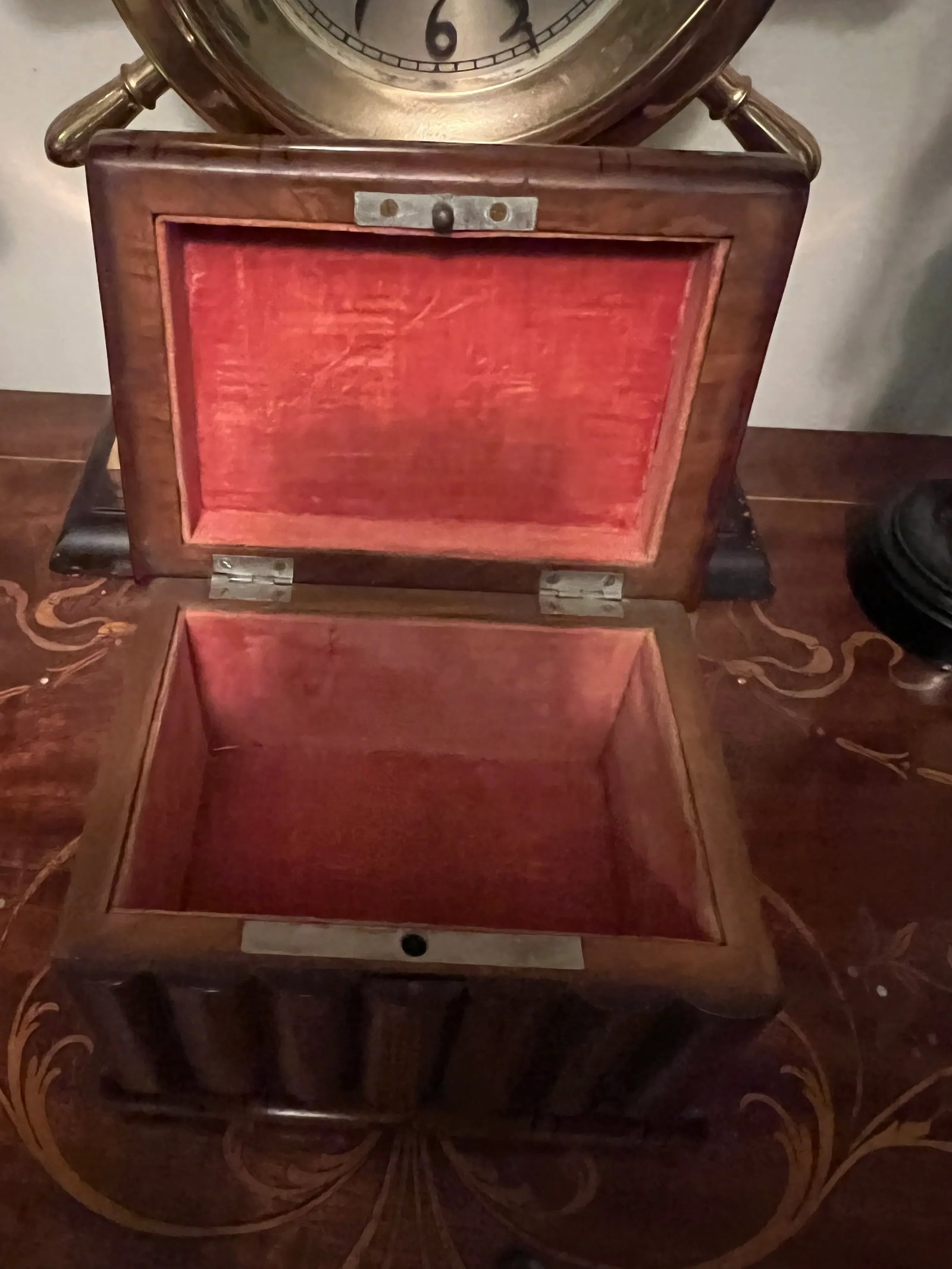 Antique Marquetry Inlaid Faux Book Front "Hidden Storage" Box - 8