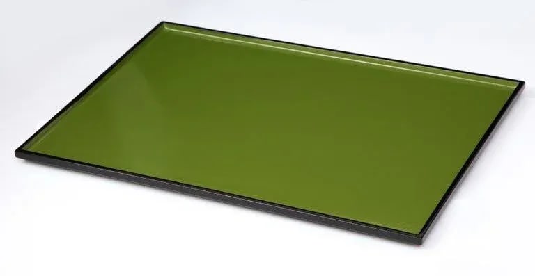 Early 21st Century Japanese Abstract, Acrylic, Green Trays - Set of 2 - 3