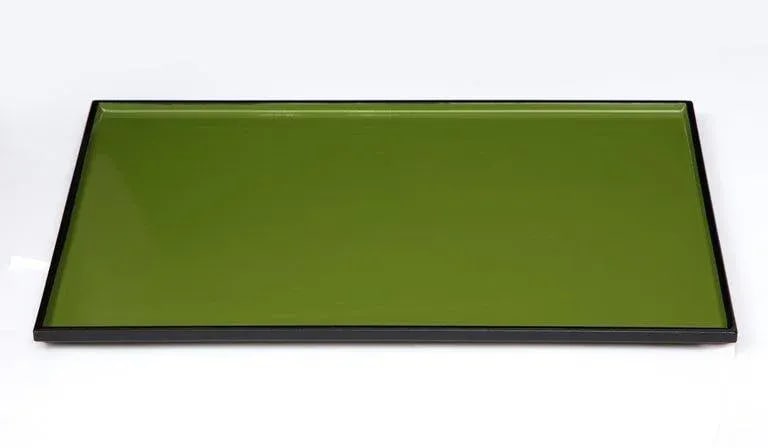 Early 21st Century Japanese Abstract, Acrylic, Green Trays - Set of 2 - 4