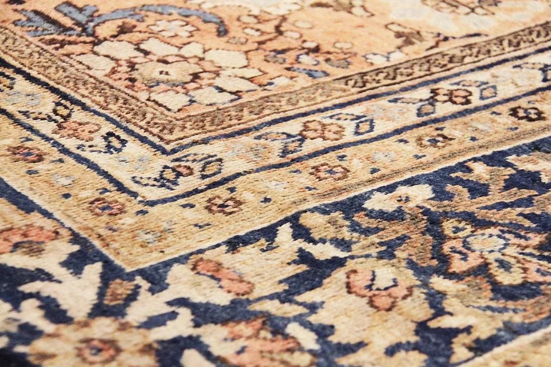 Antique Mahal Salmon/Navy Rectangular, 12'10" X 17' 0" - 5