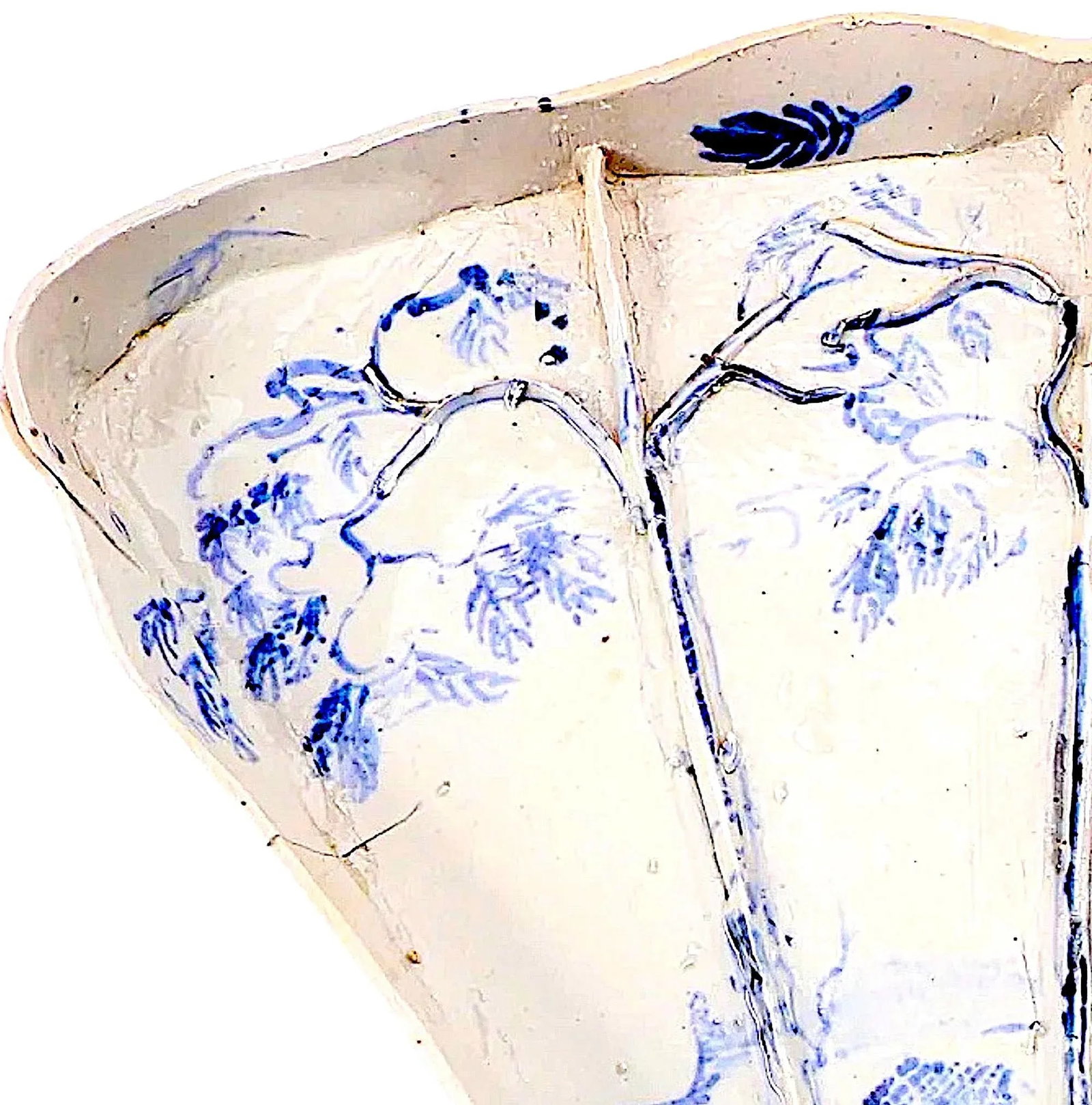 Chinoiserie Fan Shaped Studio Pottery Tea Tray by Kenneth Russell Ferguson - 5