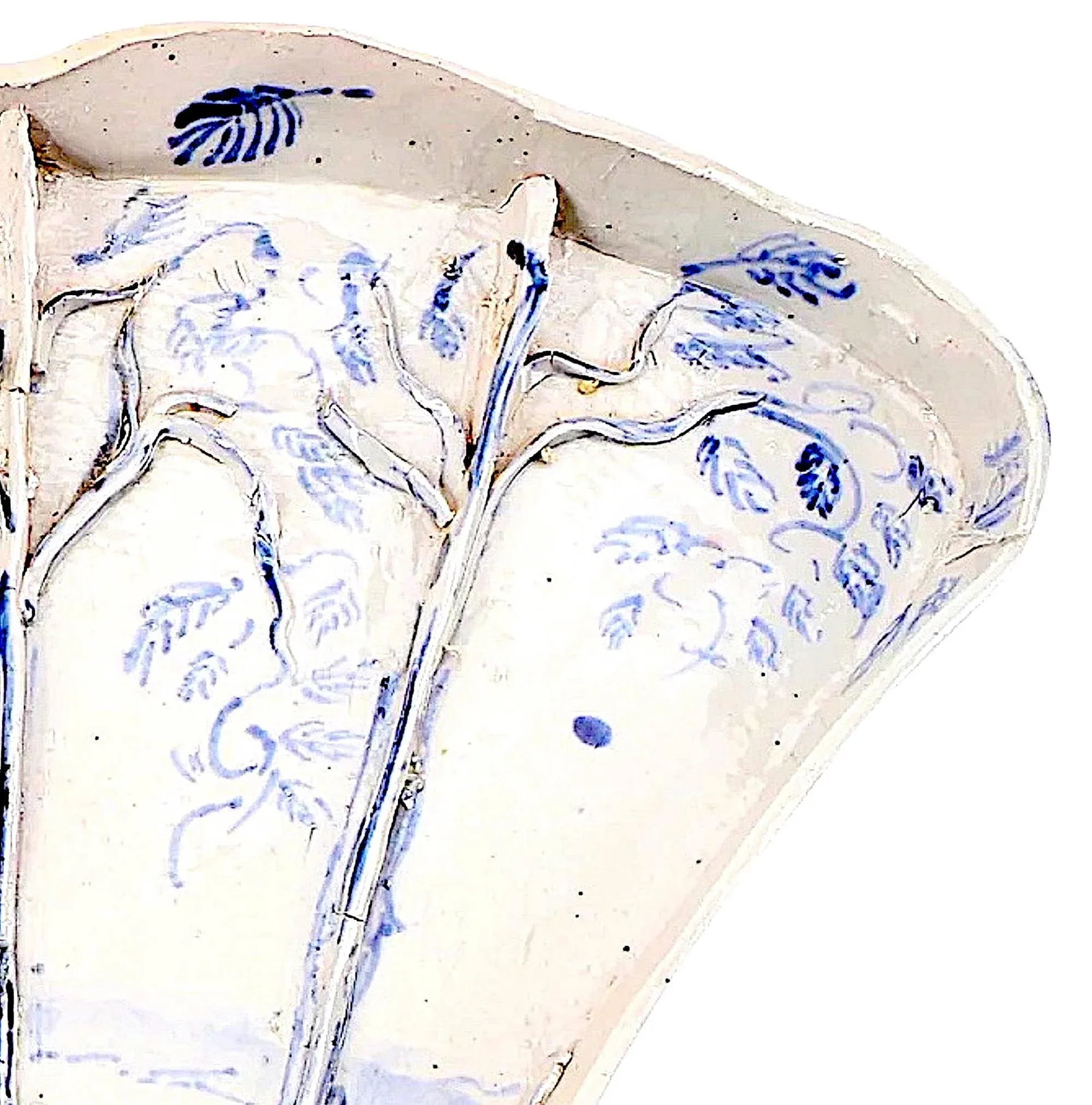 Chinoiserie Fan Shaped Studio Pottery Tea Tray by Kenneth Russell Ferguson - 6