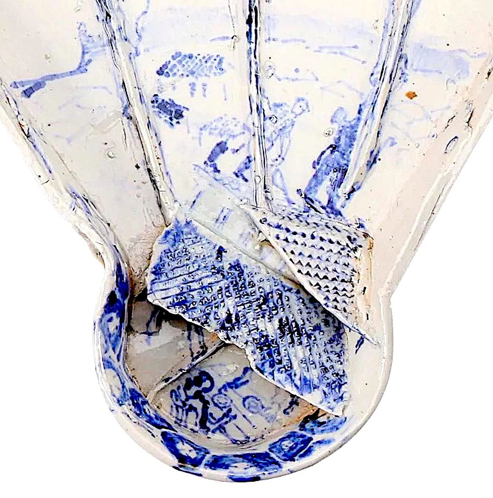 Chinoiserie Fan Shaped Studio Pottery Tea Tray by Kenneth Russell Ferguson - 7