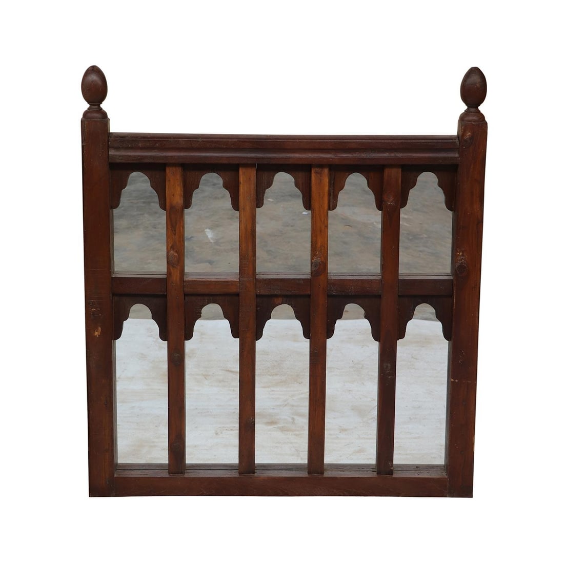 Vintage Wooden Staircase Railing Repurposed 40" X 40" Large Wall Art | Solid Wood Lattice Arched Sha - 3