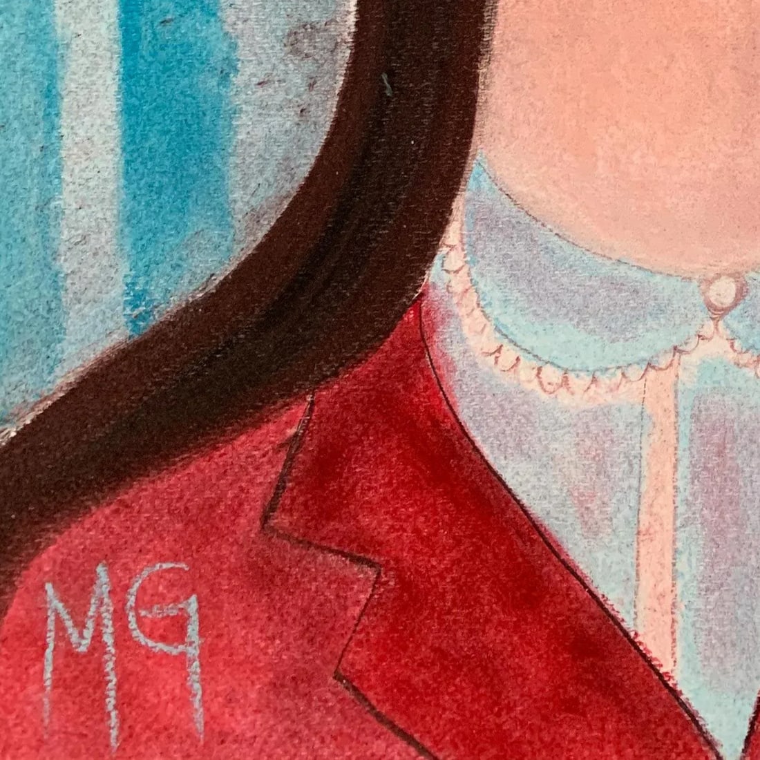 2018 "Sarabeth" Contemporary Expressionist Pastel Portrait Drawing on Paper by Maria Grazia Facc - 7