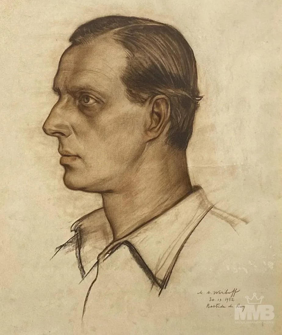 Pastel Portrait of Grand Duke Dmitrii Palovich Nephew of Tsar Nicholas II by Michael Werboff 1932 Ac - 2