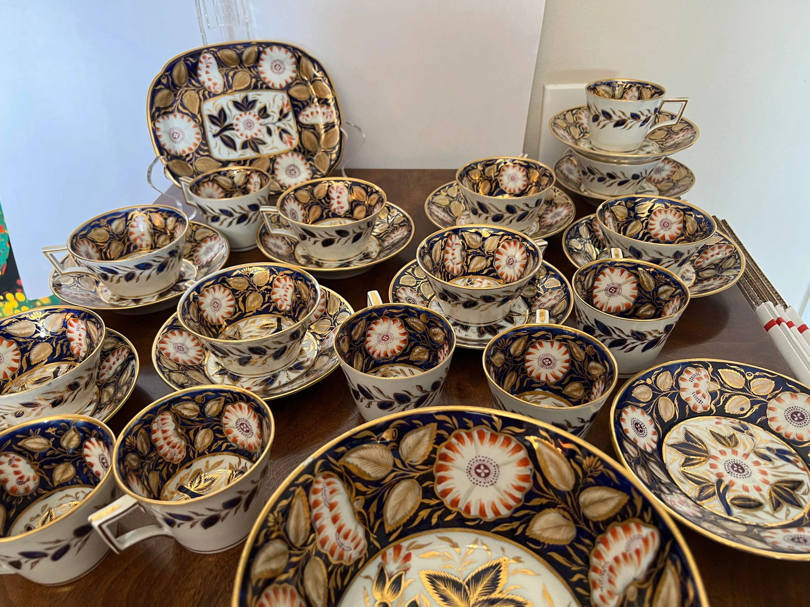 19th Century English Porcelain Dessert Service Cobalt- 27 Pieces - 7