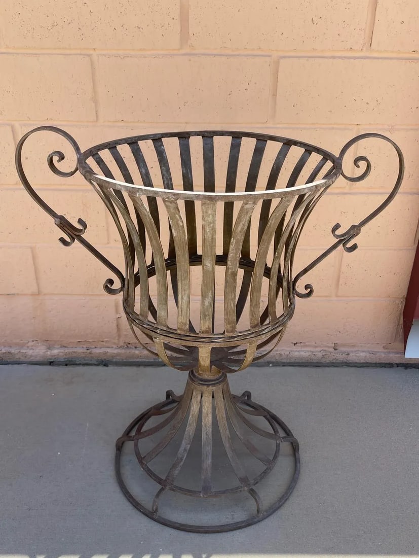 Vintage Wrought Iron Indoor/Outdoor Garden Urn - 2