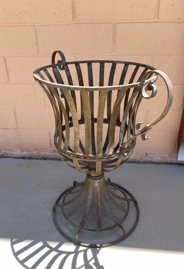 Vintage Wrought Iron Indoor/Outdoor Garden Urn - 3