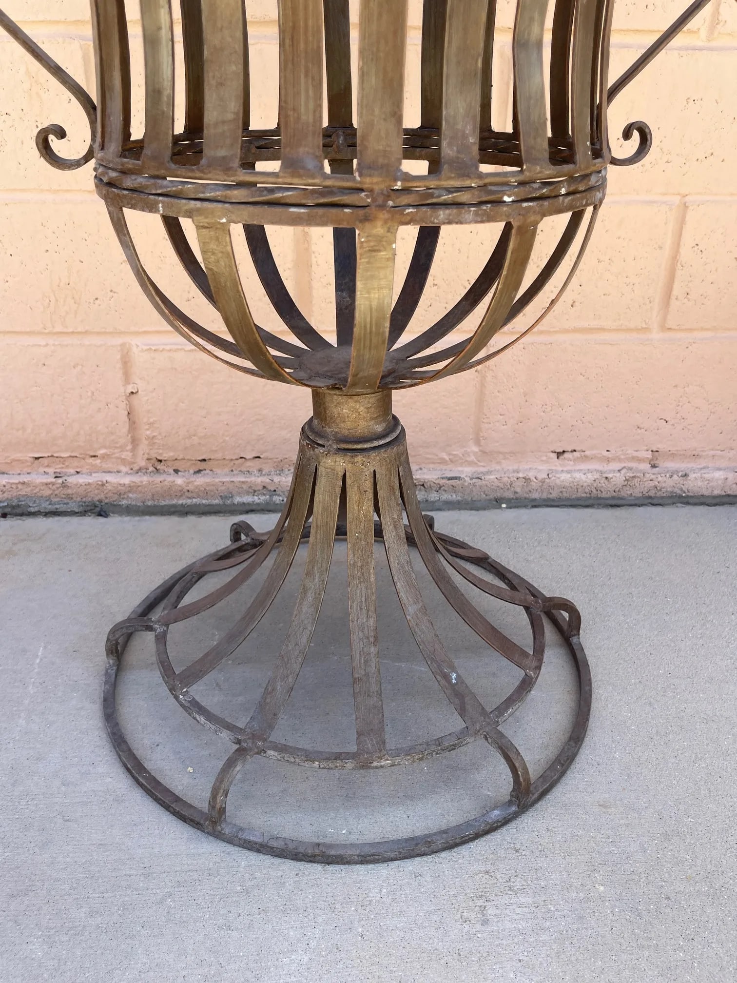 Vintage Wrought Iron Indoor/Outdoor Garden Urn - 7