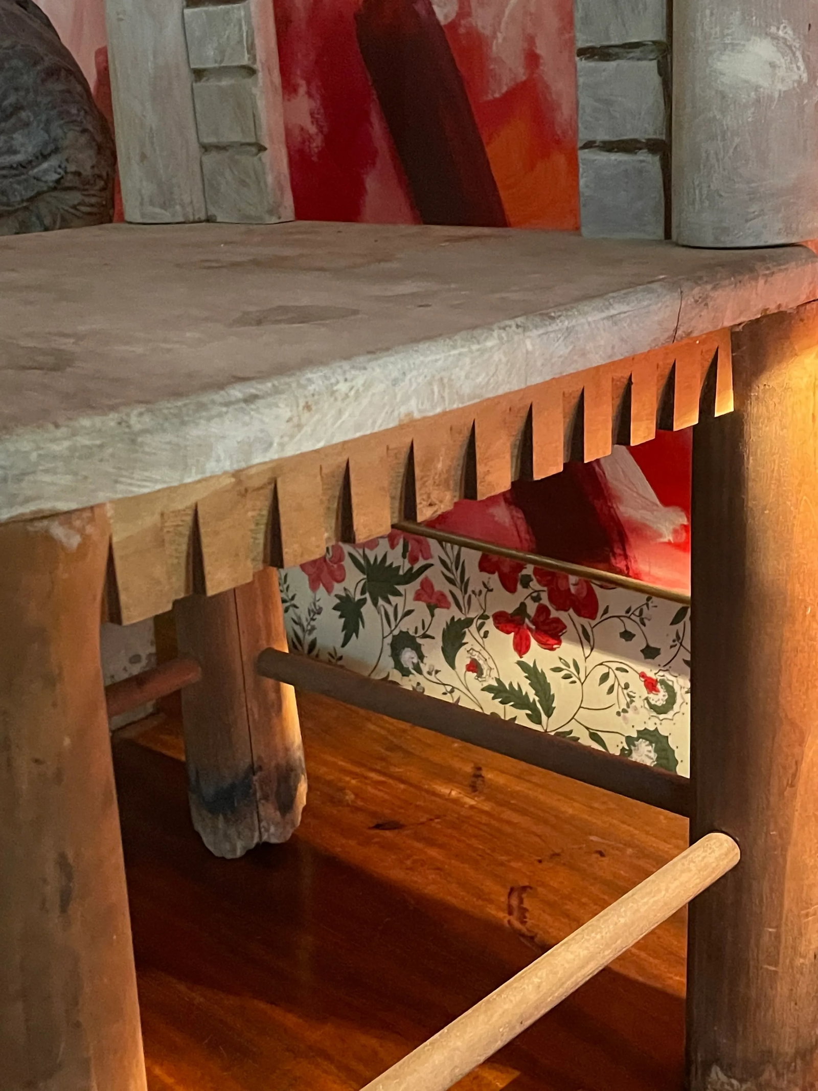 Attributed to Mario Villa Carved and Painted Mahogany Architectural Side Chair - 6