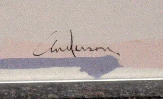 1990s "All American" Sally Anderson Signed Original Mixed-Media Painting of a Flower - 2