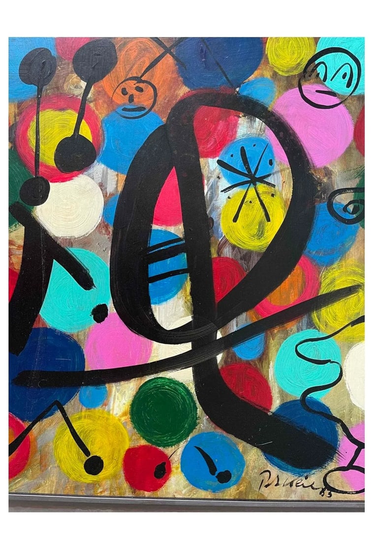 1980s MirÃ³vian Style Painting by Peter Keil - 2