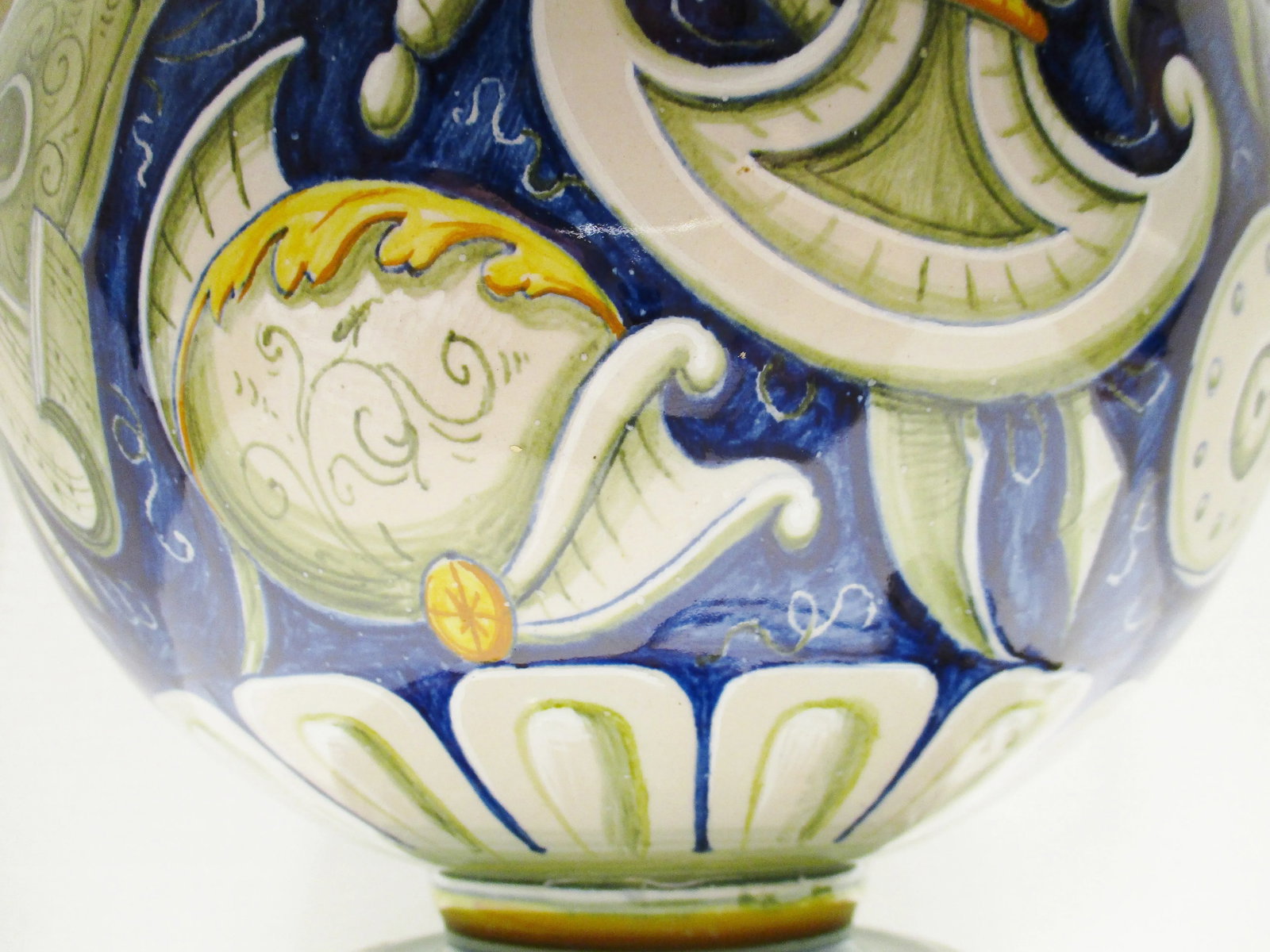 Antique Italian Majolica Cantagalli Vase Mounted as Lamp Circa 1900s - 8