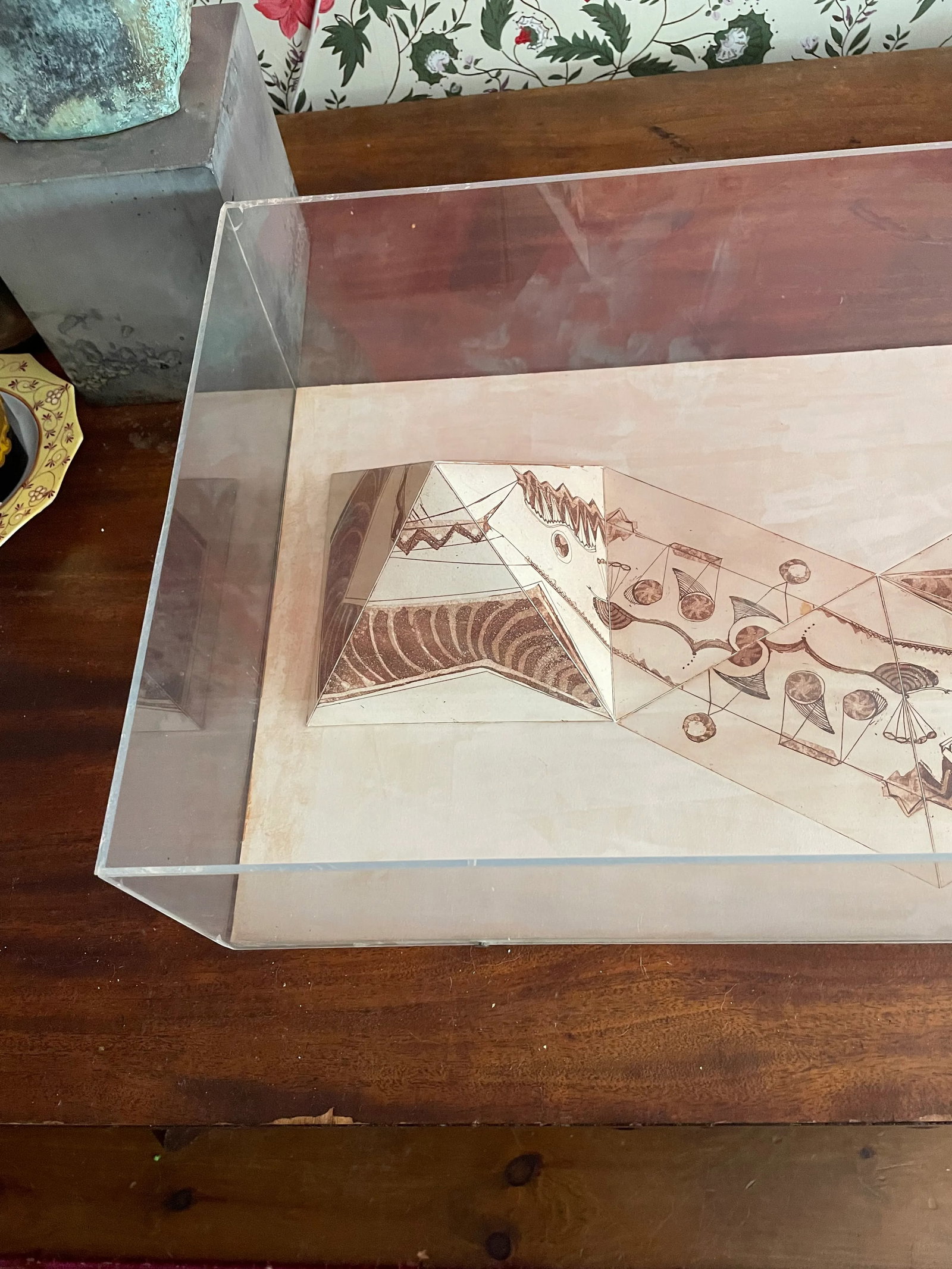 Benigna Chilla Artwork Diorama of Two Egyptian Style Pyramids - 3