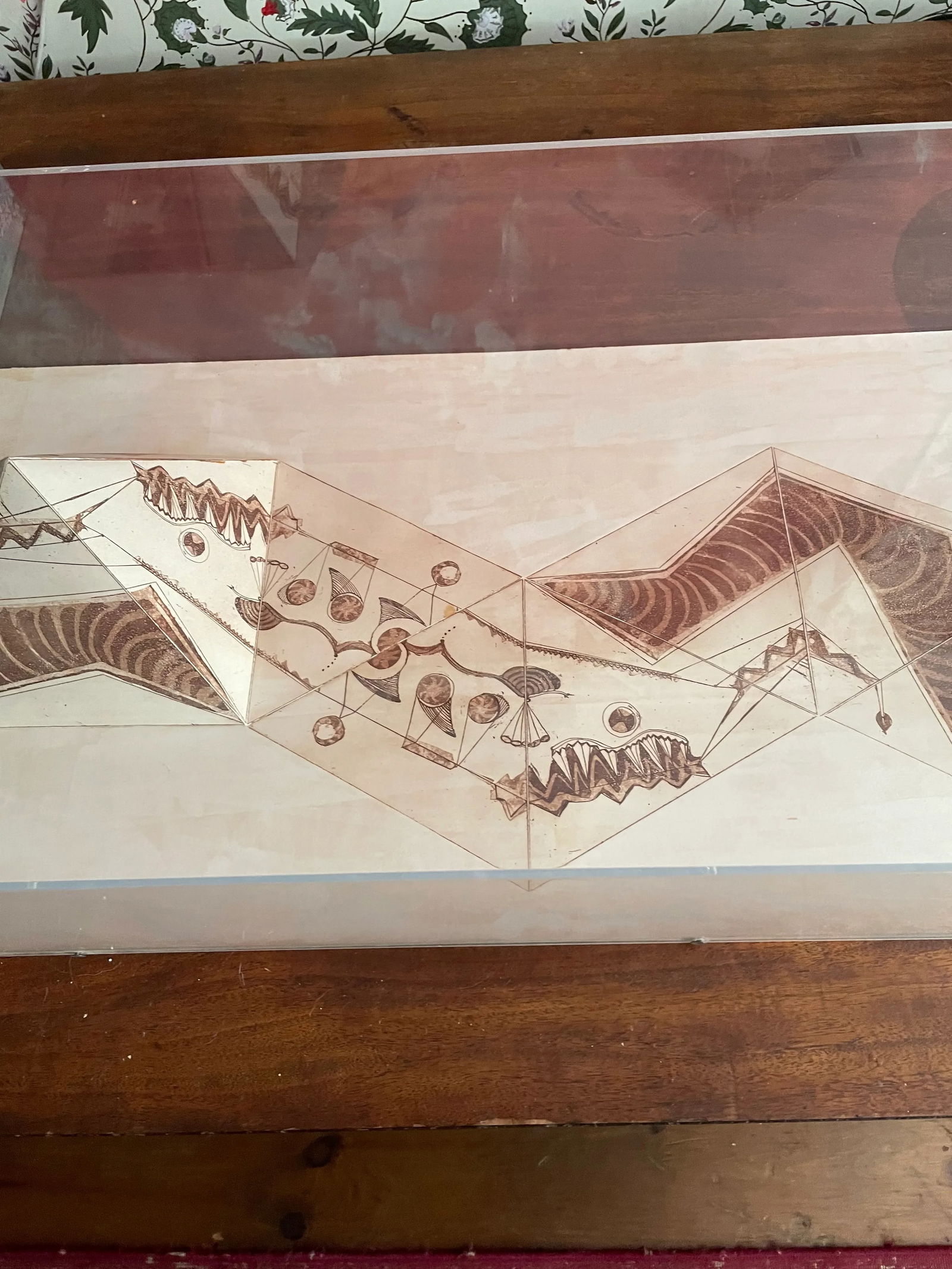 Benigna Chilla Artwork Diorama of Two Egyptian Style Pyramids - 7