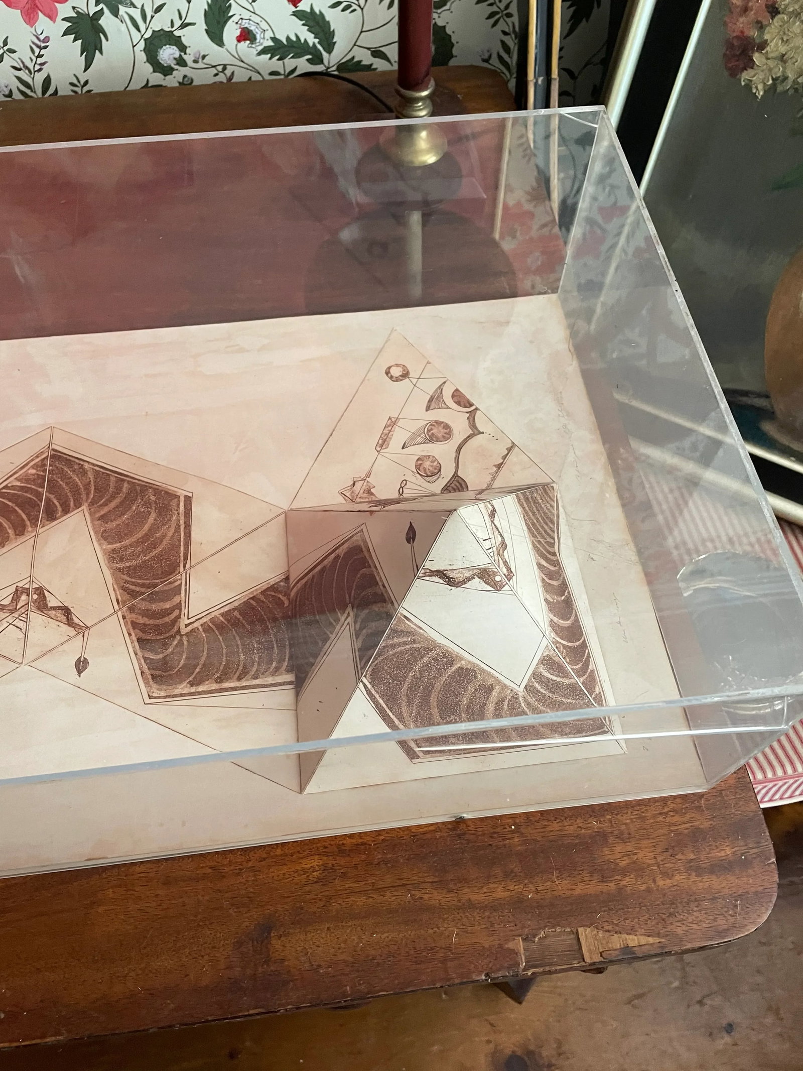 Benigna Chilla Artwork Diorama of Two Egyptian Style Pyramids - 8