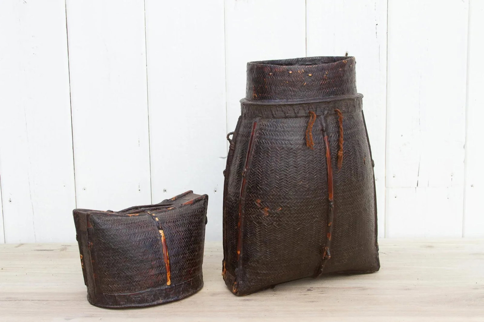 Antique Lacquered Karen Tribe Basket - 3