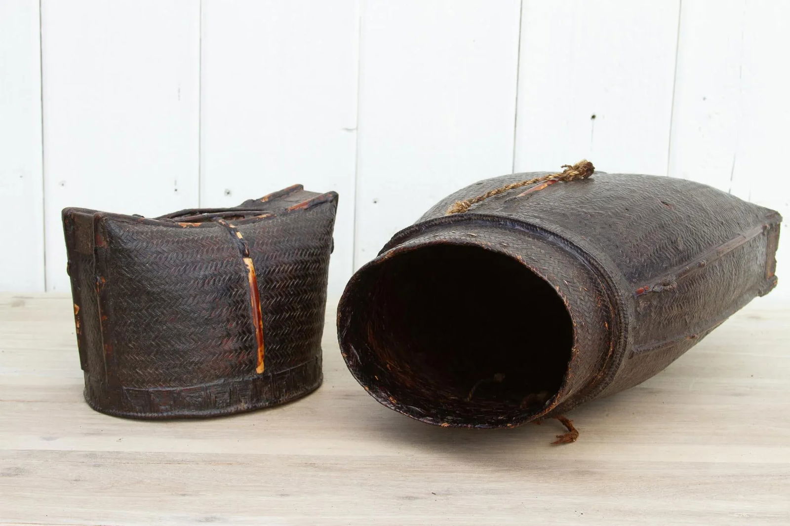 Antique Lacquered Karen Tribe Basket - 7