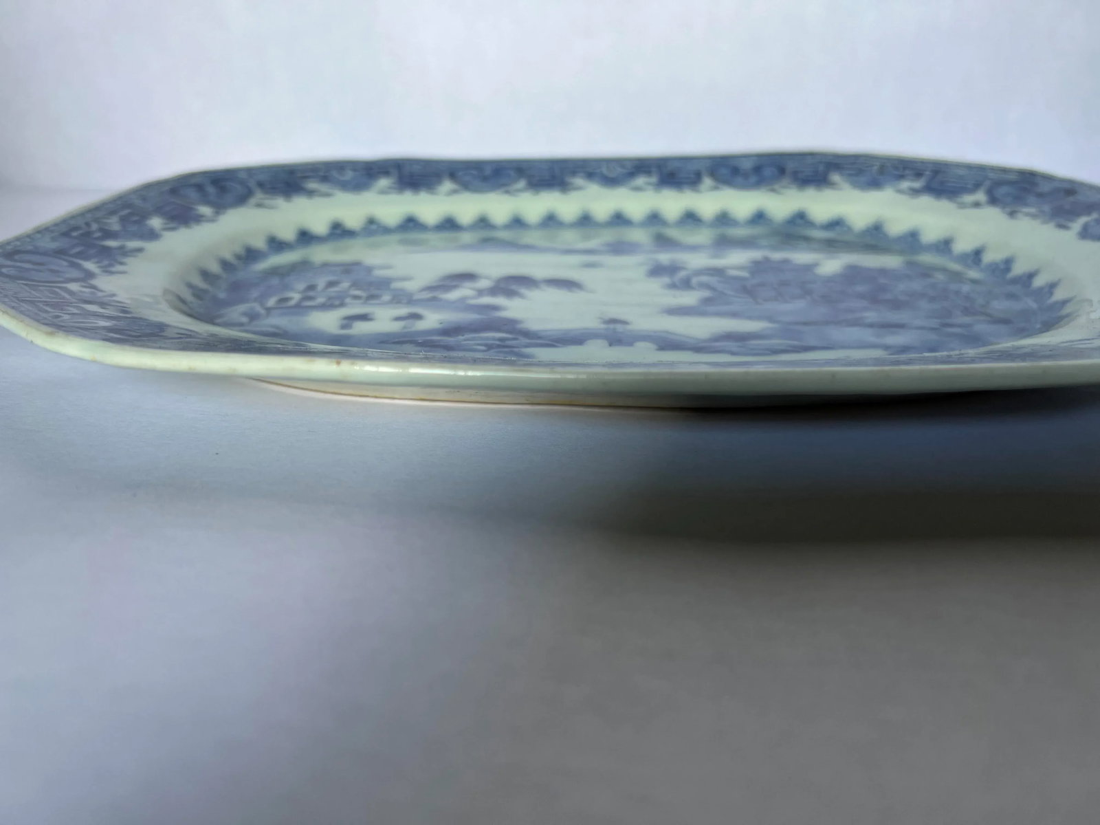 18th Century Chinese Export Blue & White Landscape Platter - 3