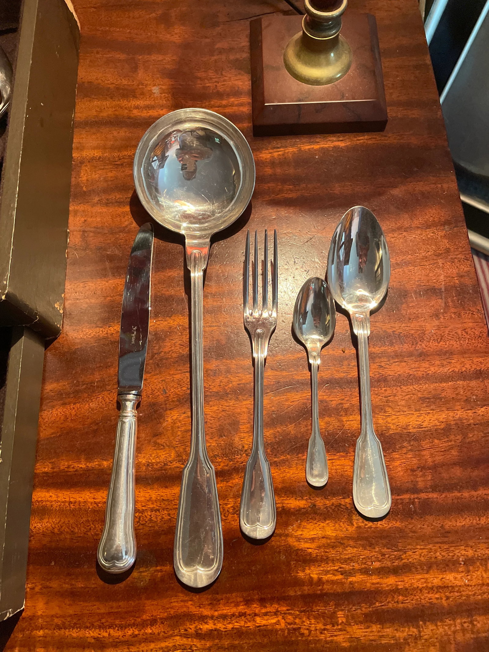 20th Century St. Medard French Silverplate Fiddle Thread Flatware Service- 48 Pieces - 3