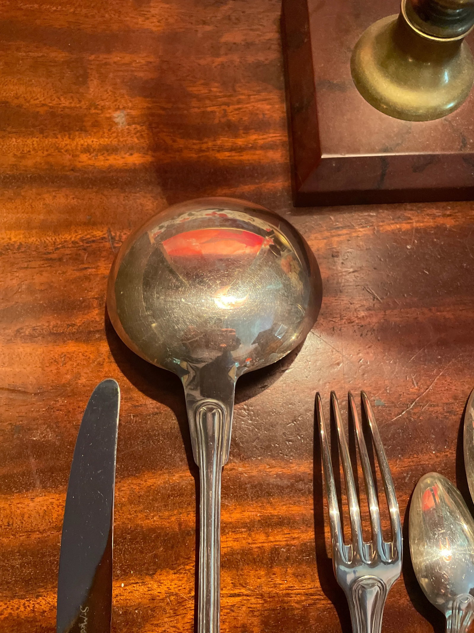 20th Century St. Medard French Silverplate Fiddle Thread Flatware Service- 48 Pieces - 8